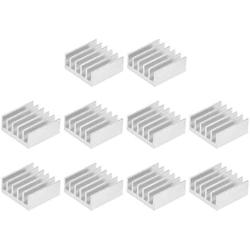 uxcell Electronics Cooler Heatsink for MOS GPU IC Chip Silver 15 x 15 x 6.5 mm 10pcs