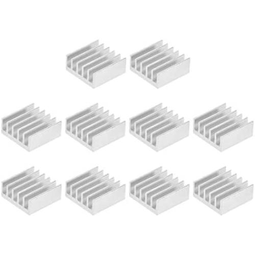 uxcell Electronics Cooler Heatsink for MOS GPU IC Chip Silver 15 x 15 x 6.5 mm 10pcs