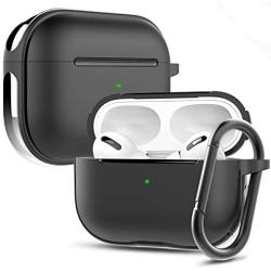 Venswell Compatible AirPods Pro Case Cover, Tough TPU & Zinc Metal Alloy Protective Cover Skins, Shockproof Case with Keychain for Airpods Pro Charging Case (Front LED is Visible)