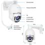 PTZ POE HD 5MP Security IP Camera Outdoor 4X Zoom H.265 Waterproof ONVIF Surveillance Built in 2 Ways Audio Support IR Night Vision Auto Tracking and SD Card Slot