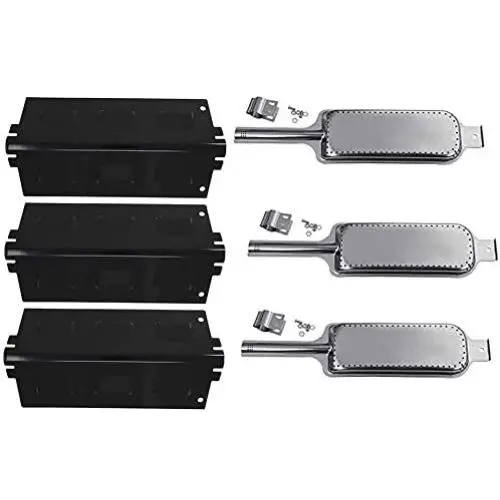 BBQ Future Repair Kit Stainless Steel Burners, Porcelain Heat Plates Tent Shield Replacement Parts for Charbroil 463351305, 463453205, Kenmore 415.16111, 415.16209 Thermos 461411107, 3 Pack BBQ Future Repair Kit Stainless Steel Burners, Porcelain Heat Plates Tent Shield Replacement Parts for Charbroil 463351305, 463453205, Kenmore 415.16111, 415.16209 Thermos 461411107, 3 Pack