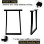Metal Table Leg Desk Legs 28’’ Height 17.7’’ Wide Furniture Legs,Dining Table Legs,Metal Legs for Table Desk,Office Table Legs(Black)