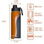 Drinco - Stainless Steel Water Bottle Double Wall Vacuum Insulated with Spout Lid | Perfect for Traveling Camping Hiking (20 oz, Orange)