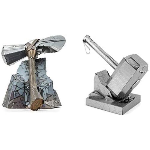 Fascinations Metal Earth 3D Metal Model Kits Marvel Thor Set of 2 - Stormbreaker - Mjolnir Thors Hammer