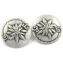 Bezelry 12 Pieces Edelweiss Antique Silver Metal Ring Shank Buttons 20mm (3/4 inch)