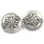 Bezelry 12 Pieces Edelweiss Antique Silver Metal Ring Shank Buttons 20mm (3/4 inch)