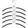 Nature Smile 2 Pack 5 in 1 Anti Slip Metal Sweater Coat Hangers,Multi Layers Wardrobe Clothes Rack,Heavy Duty Metal Space Saver Blouse Hanger Closet Storage Organizer