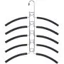 Nature Smile 2 Pack 5 in 1 Anti Slip Metal Sweater Coat Hangers,Multi Layers Wardrobe Clothes Rack,Heavy Duty Metal Space Saver Blouse Hanger Closet Storage Organizer