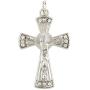 Silver Tone Base Metal Assorted Color Glass Rhinestone Crucifix Charm Pendants with Bail 1 3/8 Inch, Set Lot of 5 Pieces