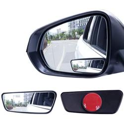 Livtee Framed Rectangular Blind Spot Mirror, HD Glass and ABS Housing Convex Wide Angle Rearview Mirror with Adjustable Stick for Universal Car (2 pcs)