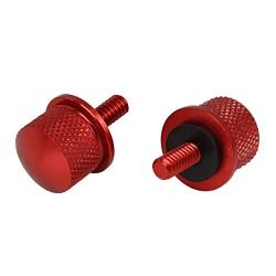 X AUTOHAUX 1/4-20 Thread Motorcycle Red Aluminum Alloy Rear Seat Bolt Screw for Harley Davidson Touring Sportster Softail Dyna 1996-2017 2pcs