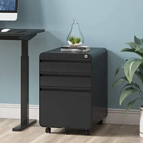 Dprodo 3 Drawers Mobile File Cabinet with Lock, Metal Filing Cabinet for Legal & Letter Size, Locking File Cabinet for Home & Office Full-Extension Drawers, Black Dprodo 3 Drawers Mobile File Cabinet with Lock, Metal Filing Cabinet for Legal & Letter Size, Locking File Cabinet for Home & Office Full-Extension Drawers, Black