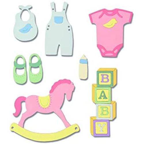 Sizzix Thinlits Die Set , New Baby #2, 12 Pack, One Size, Multicolor