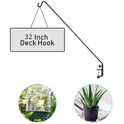 Ashman Deck Hook, Double Forged Solid Metal Single Piece Rod, Ideal for Bird Feeders, Plant Hangers, Coconut Shell Hanging Baskets, Lanterns, Wind Chimes and Suet Basket (1, Regular Hook)