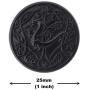 Bezelry 12 Pieces Celtic Flying Dragon Metal Shank Buttons. 25mm (1 inch) (Matte Black)