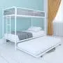 DHP Triple Metal Bunk Bed Frame, White, Twin DHP Triple Metal Bunk Bed Frame, White, Twin