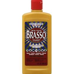 Brasso Metal Polish, 8 oz Bottle for Brass, Copper, Stainless, Chrome, Aluminum, Pewter & Bronze, 8 oz