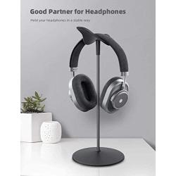 Headphone Stand, Desktop Headset Holder - Lamicall Desk Earphone Stand, for All Headsets Such as HyperX Gaming Headphones, Beats/Sony/Sennheiser Music Headphones - Black