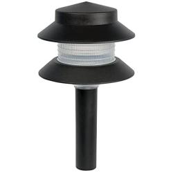 Sterno Home GL22627BK Outdoor Path, Plastic 2-Tier Low Voltage Landscape Lighting, 8.66 x 5.2-Inches (4W Warm White/15 Lumens), 1-Pack, Black