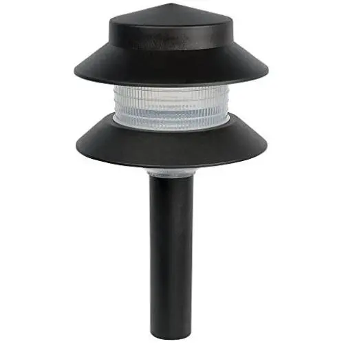 Sterno Home GL22627BK Outdoor Path, Plastic 2-Tier Low Voltage Landscape Lighting, 8.66 x 5.2-Inches (4W Warm White/15 Lumens), 1-Pack, Black Sterno Home GL22627BK Outdoor Path, Plastic 2-Tier Low Voltage Landscape Lighting, 8.66 x 5.2-Inches (4W Warm White/15 Lumens), 1-Pack, Black