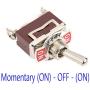 ESUPPORT Silver Contact Heavy Duty 20A 125V 15A 250V SPST 3 Terminal Pin (ON)-OFF-(ON) Momentary Rocker Toggle Switch Metal Bat Pack of 5
