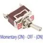 ESUPPORT Silver Contact Heavy Duty 20A 125V 15A 250V SPST 3 Terminal Pin (ON)-OFF-(ON) Momentary Rocker Toggle Switch Metal Bat Pack of 5