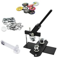 ChiButtons Button Maker Kit 25mm (1'') Badge Press Machine-B400 + 25mm Round Die Moulds + 500 Set Button Components + Adjustable Circle Cutter (Black-New)