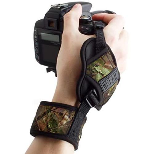 USA GEAR Professional Camera Grip Hand Strap with Camouflage Neoprene Design and Metal Plate - Compatible with Canon , Fujifilm , Nikon , Sony and more DSLR , Mirrorless , Point & Shoot Cameras