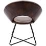 Duhome Modern PU Leather Accent Chairs Dining Chairs Arm Chair for Living Room Furniture Mid-Century Leisure Lounge Chairs with Black Metal Legs Industrial 1 PCS Dark Brown