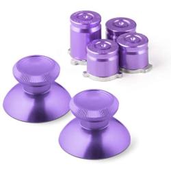 Metal Thumbsticks Joysticks for Xbox One, Aluminum Alloy ABXY Bullet Buttons Analog Grip Replacement Parts for Xbox One, Xbox One S/X, Xbox Series X Controllers with Installation Tools(Purple)