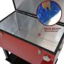 Clevr 68 Quart Qt Red Patio Cooler Ice Chest with Foosball Table Top, Portable Patio Party Bar Cold Drink Rolling Cart on Wheels with Tray Shelf,17 Gallon/ 65L Outdoor Rolling Beverage Cart