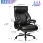 PEROINE High Back Big & Tall 400lb Bonded Leather Office Chair - Heavy Duty Metal Base, Adjustable Tilt Angle, Large Thick Padded Ergonomic Executive Desk Computer Task Swivel Chair