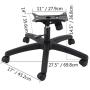 Mophorn Replacement Chair Base,Max Weight 350 Pounds,Stroke Length 5 Inch,with Bottom Plate Stand Cylinder and 5 Casters, 28 Inch, Black