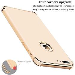 iPhone 8 Plus Case, Ultra Slim Flexible iPhone 8 Plus Matte Case, Styles 3 in 1 Electroplated Shockproof Luxury Cover Case for iPhone 8 Plus (Gold)