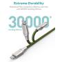 Xcentz iPhone Charger 3ft, MFi Certified Lightning Cable iPhone Charger Cable Metal Connector, Durable Braided Nylon High-Speed Charging Cord for iPhone 11/X/XS Max/XR/8 Plus/7/6/5, iPad, Green