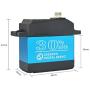 DS3230 30KG 270 Degree Digital RC Servo - Waterproof High Torque Full Metal Gear Servo Motor with 25T Servo Horn for RC Robotic Arm Model DIY Baja Car 1/10 Scale Crawler Truck