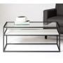 Walker Edison Furniture Modern Reversible Shelf Rectangle Coffee Accent Table Living Room, 40 Inch, White Marble, Grey Concrete