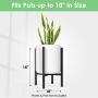 MUDEELA Metal Plant Stand, Mid Century Modern Plant Stand 15 inches in Height, Indoor & Outdoor Potted Plant Holder, Hold Up to 10 Inch Planter, Pot & Plant Not Included, Black