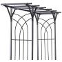 Outsunny 82” Decorative Metal Garden Trellis Arch for Backyard Celebrations- Black