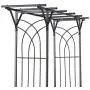 Outsunny 82” Decorative Metal Garden Trellis Arch for Backyard Celebrations- Black