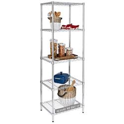 Honey-Can-Do SHF-01054 5-tier chrome shelving unit, 250 lbs