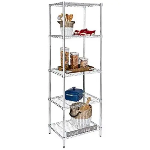 Honey-Can-Do SHF-01054 5-tier chrome shelving unit, 250 lbs Honey-Can-Do SHF-01054 5-tier chrome shelving unit, 250 lbs
