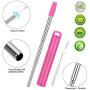 Fomuson 4 Pack Reusable Straws Metal Straw - Portable Stainless Steel Straw Telescopic Straw with Case, and are Suitable for Coffee, Juice, Smoothie, Milkshake