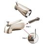 SENTO Slip On Nickel Universal Bathroom Tub Spout with Diverter, Durable Heavy Duty Metal Bathtub Faucet with Shower Diverter - 4 Inches 1/2'' Copper Pipe, Satin Nickel