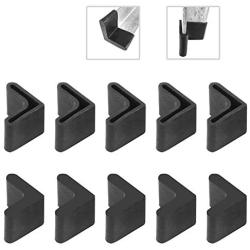 Hilitchi 20 Pcs 25mm x 25mm L Shaped Black Rubber Angle Iron Caps Furniture Angle Pads Bed Steel Frame Racks Shelves Rubber Feet Covers