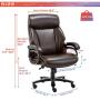 STARSPACE High Back Big & Tall 400lb Bonded Leather Office Chair Large Executive Desk Computer Swivel Chair - Heavy Duty Metal Base, Adjustable Tilt Angle, Ergonomic Design for Lumbar Support, Brown