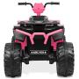 Kidzone 12V Electric Kids Ride-On Car ATV with DIY License Plate, 4 Big Wear Resistant Tires, MP3, 2 Speeds, LED Lights, Bluetooth, Radio, Pink