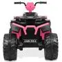 Kidzone 12V Electric Kids Ride-On Car ATV with DIY License Plate, 4 Big Wear Resistant Tires, MP3, 2 Speeds, LED Lights, Bluetooth, Radio, Pink