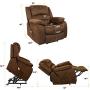 OT QOMOTOP Power Lift Recliner Chair, Electric Power Lift Recliner Chair Sofa for Elderly, Soft Fabric Design with Side Pockets & USB Ports, Supports up to 360 lbs (Brown)
