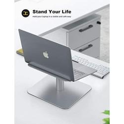 Swivel Laptop Stand, Lamicall Laptop Riser - [360-Rotating] Ergonomic Aluminum Computer Desk Holder Compatible with MacBook, Air, Pro, Dell XPS, HP and More 10'' - 17.3'' Notebook - Sliver